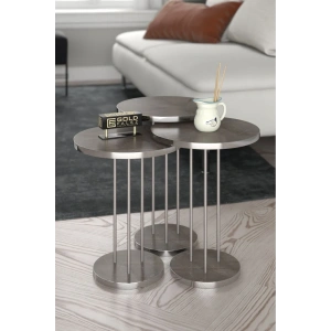 USLUCAN ALIŞVERİŞ Zigon Sehpa Terra Gümüş Gordion