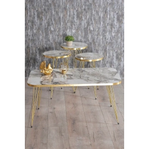 USLUCAN ALIŞVERİŞ Zigon Sehpa Ve Orta Sehpa Kr Set Gold Efes Tel