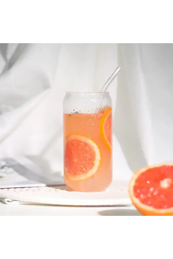 2li Bambu Kapaklı Pipetli Meşrubat Bardağı Sunum Kokteyl Cool Lime Bardak