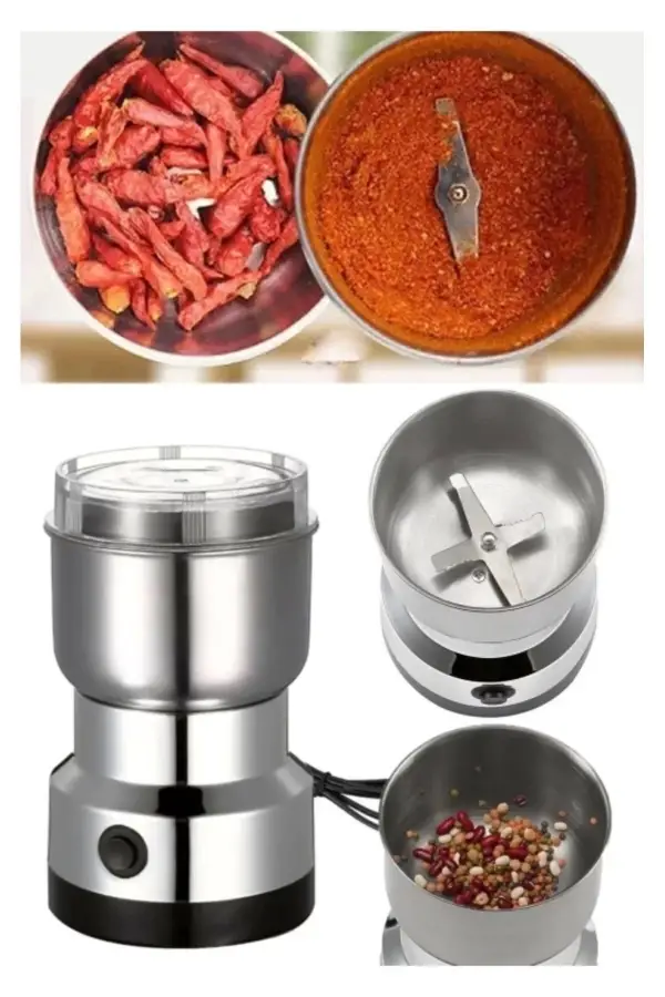 Elektrikli Kahve Ve Baharat Öğütücü Un Tahıl Fındık Pirinç Öğütücü Çok Fonksiyonlu 150w Paslanmaz