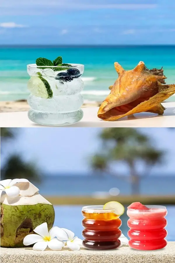 2li Pipetli Şeritli Cam Bardak Dalgalı Kahve Sunum Meşrubat Bardağı Dekoratif 300 ml Bardak Seti