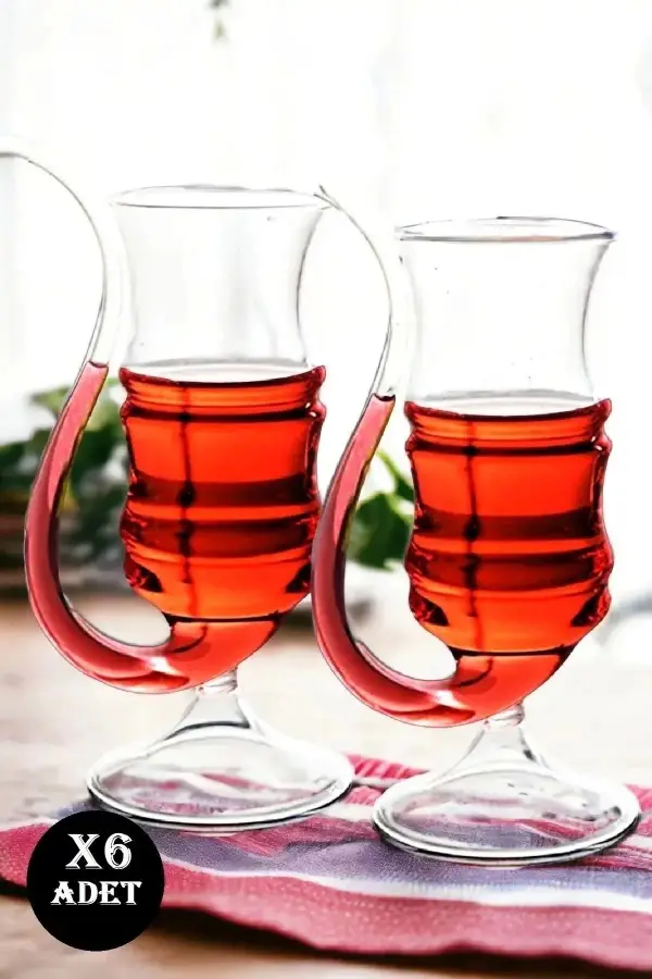 6lı Pipetli Cocktail Bardak Çizgili Düz Kokteyl Coupes Vaso Borosilikat Bardak Seti