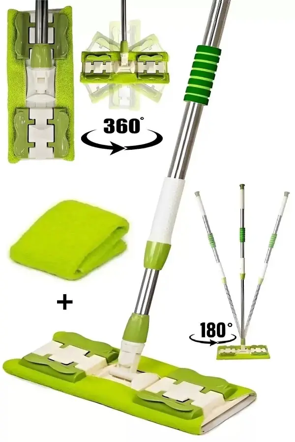Sihirli Teleskobik Mop Multi Fonksiyonel Ayarlanır Mikrofiber Mop Paspas Cam Ev Bakım Temizlik Seti