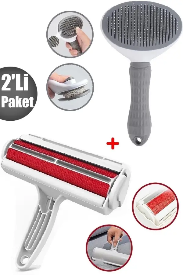 Pratik Çok Yönlü Kedi Fırçası Tiftik Tüy Toplayıcı Kedi Köpek Evcil Hayvan Tuşlu Rulo Tüy Toplayıcı