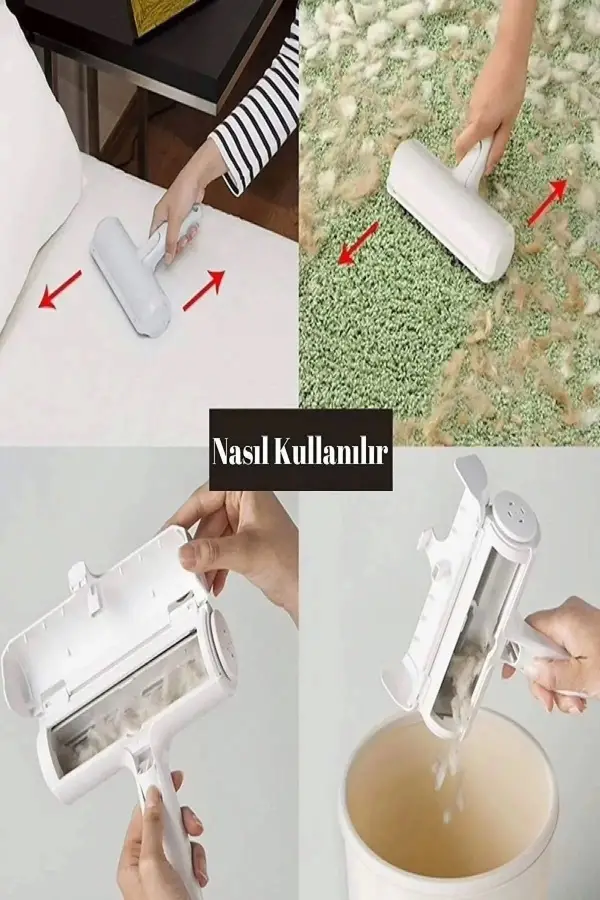 Pratik Çok Yönlü Kedi Fırçası Tiftik Tüy Toplayıcı Kedi Köpek Evcil Hayvan Tuşlu Rulo Tüy Toplayıcı