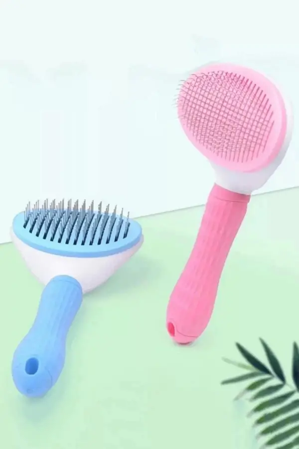 Kedi Fırça Ve Tarağı Otomatik Temizlenen Tuşlu Evcil Hayvan Köpek Kıl Tüy Toplayıcı Pembe Tarak