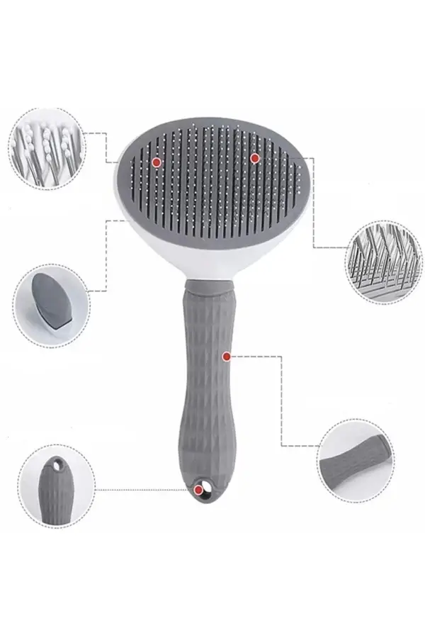 Otomatik Temizlenen Tuşlu Evcil Hayvan Fırçası Kedi Köpek Tarağı Kıl Tüy Toplama Tiftik Masaj Aleti