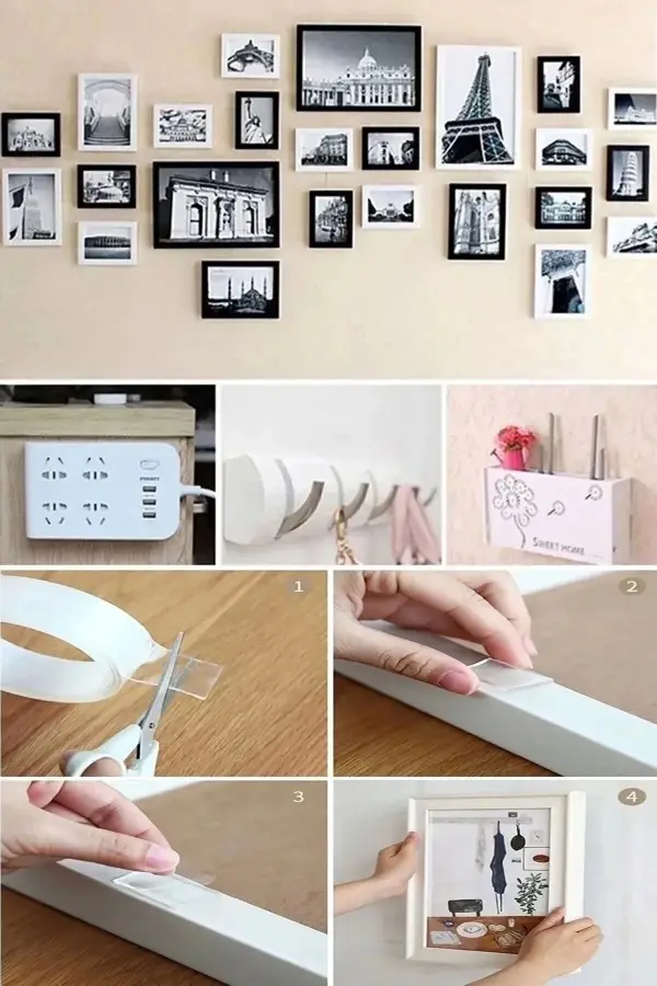 2li Çift Taraflı Nano Bant Süper Güçlü Şeffaf Yapışkanlı Tekrar Kullan Duvar Çerçeve Bandı 1mm-3m Yü