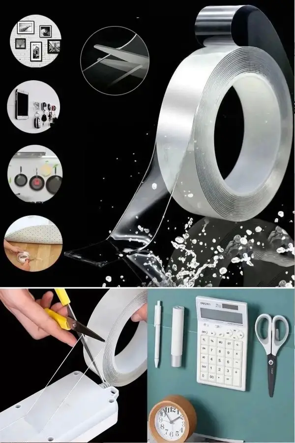 2li Çift Taraflı Nano Bant Süper Güçlü Şeffaf Yapışkanlı Tekrar Kullan Duvar Çerçeve Bandı 1mm-3m Yü