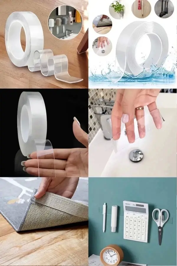 2li Çift Taraflı Nano Bant Süper Güçlü Şeffaf Yapışkanlı Tekrar Kullan Duvar Çerçeve Bandı 1mm-3m Yü