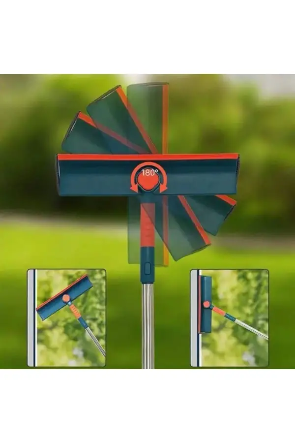 Teloskopik Mikrofiber Sihirli Çift Taraflı Çok Amaçlı Cam Silme Aparatı Pratik Mop Camsil Pratik