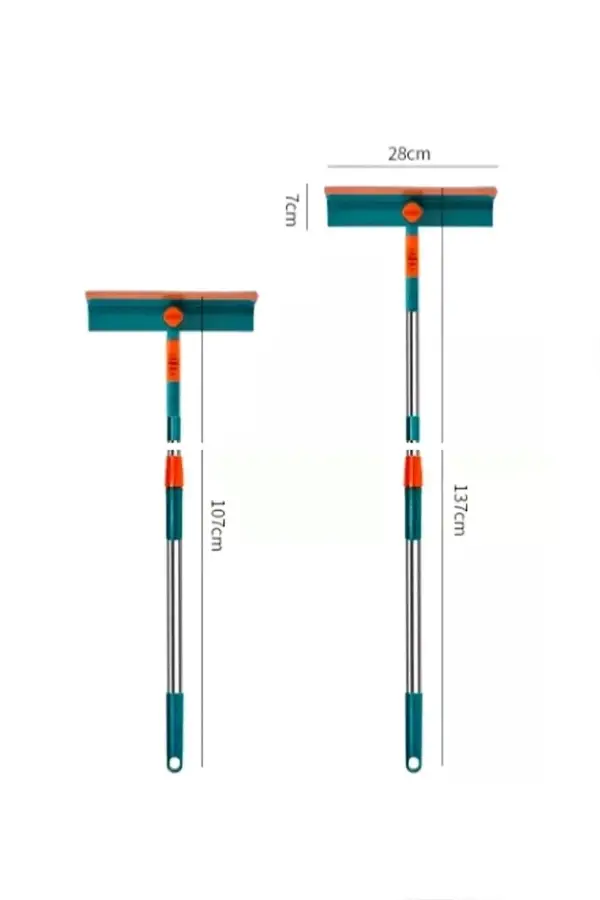 Home Teleskopik Çift Yönlü Pratik Cam Silme Aparatı 180 Derece Döner Pencere Cam Temizleyici