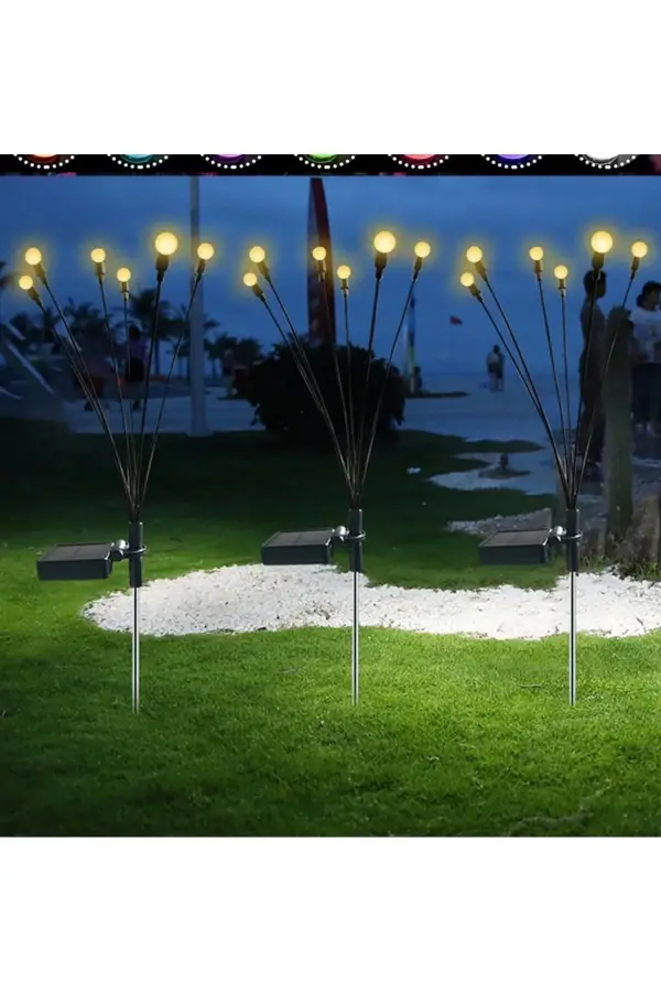 Güneş Enerjili Solar 6 Ledli Bahçe Balkon Peyzaj Teras Süs Lambası Aydınlatması