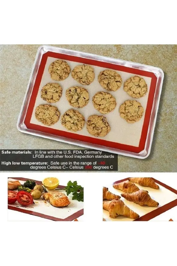 Yapışmaz Slikon Fırın Pişirme Matı Hamur Açma Matı