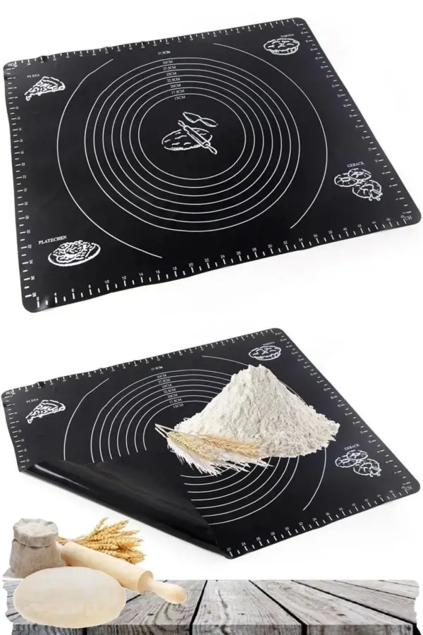 Silikon Hamur Açma Matı Ölçülü Isıya Dayanıklı Hamur Yoğurma Matı Renkli Mutfak Pasta Fırın Altlığı