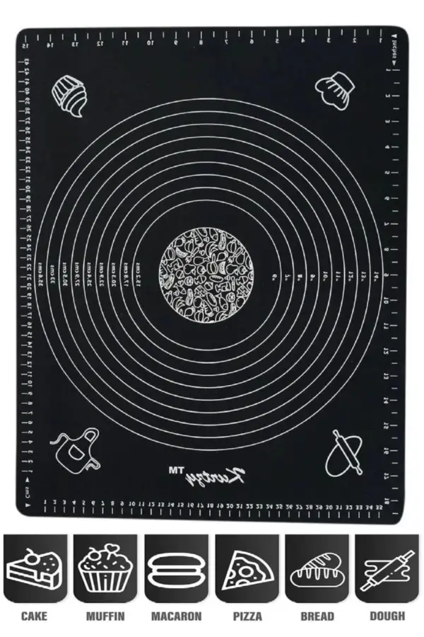 Silikon Hamur Açma Matı Ölçülü Isıya Dayanıklı Hamur Yoğurma Matı Renkli Mutfak Pasta Fırın Altlığı