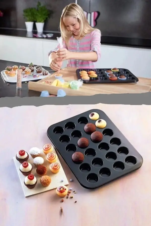 Muffin Kalıbı 24lü Fırın Mini Kek Browni Kekstra Kurabiye Kalıbı Cakecub Kapsülü Muffin Baking Pan