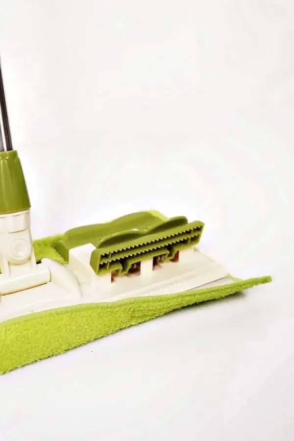 Sihirli Mop Yedek Bez Hediyeli 180°dönebilen Balkon Cam Silme Mopu Yer Mopu Fayans Yeşil Renk Duvar