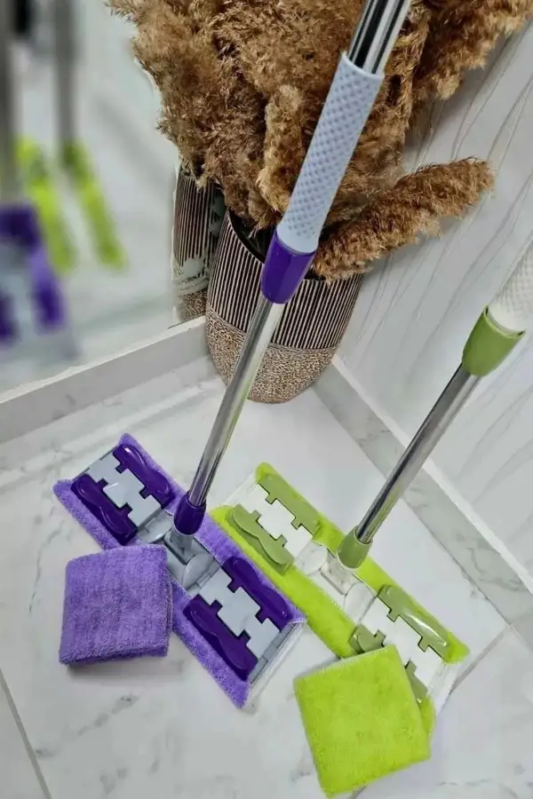 Sihirli Mop Yedek Bez Hediyeli 180°dönebilen Balkon Cam Silme Mopu Yer Mopu Fayans Yeşil Renk Duvar