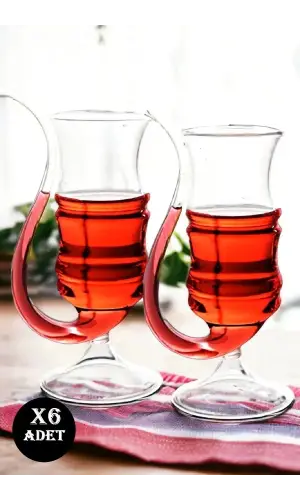 6lı Pipetli Cocktail Bardak Çizgili Düz Kokteyl Coupes Vaso Borosilikat Bardak Seti