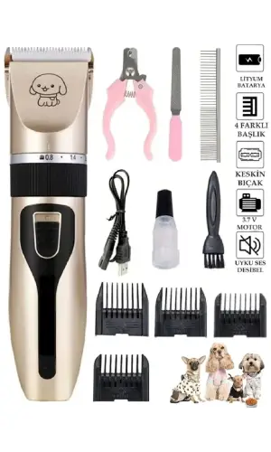 10 In 1 Ayarlanabilir Şarjlı Kedi Köpek Tıraş Makinesi Pet Evcil Hayvan Tüy Kesme Aparatlı