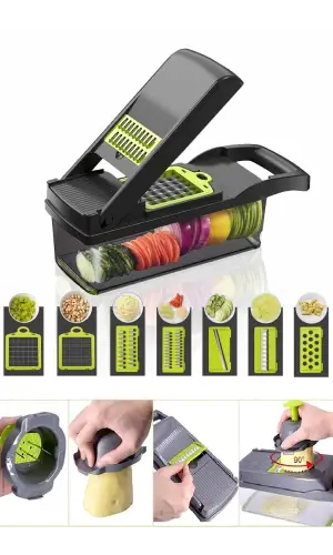 Rendeleme 13 Parça Hazneli Sebze Doğrayıcı Dilimleyici Kesici Çok Fonksiyonlu Rende Seti