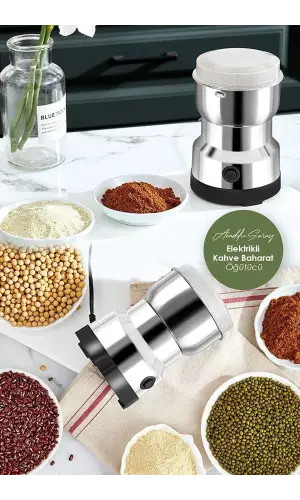 Pratik Çok Amaçlı Elektrikli Kahve Çekirdeği, Baharat ve Bakliyat Çeşitleri Öğütücü Değirmeni