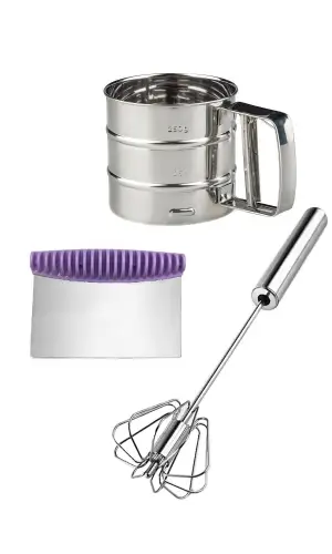 Un Eleği Kakao Pudra Elek Bas Çek Çelik Yumurta Çırpıcısı Mikser Karıştırıcı Hamur Kesme Spatulası