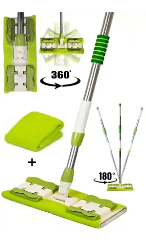 Sihirli Teleskobik Mop Multi Fonksiyonel Ayarlanır Mikrofiber Mop Paspas Cam Ev Bakım Temizlik Seti