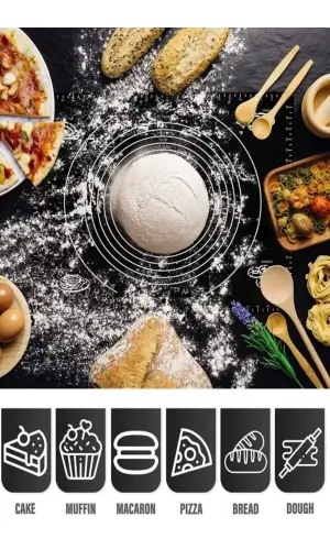 Silikon Hamur Açma Matı Ölçülü Isıya Dayanıklı Hamur Yoğurma Matı Renkli Mutfak Pasta Fırın Altlığı