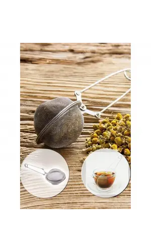 Paslanmaz Çelik Bitki Çayı Demleme Süzgeci Maşalı Çay Süzgeci