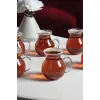 6lı Zarif Serisi Borosilikat Cam Kulplu Cay Bardağı Seti