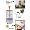 600ml Borosilikat Bambu French Press 4 Katmanlı 304 Paslanmaz Çelik Bitki Çayları Filtre Kahve Ölçü