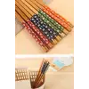 10 Çift Doğal Bambu Desenli Chopstick El Yapımı Pratik Yıkanabilir Çin Yemek Chopstick Çubukları