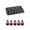 24 Lü Muffin Mini Kek Kalıbı Cup Fırça Spatula Set Pasta Kek Çörek Hazırlama Pişirme 2 Li Set
