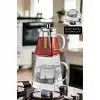 Borasilikat Cam Çaydanlık Takımı Kare Tasarım Çelik Filtre Isıya Dayanıklı Demlik 1450ml