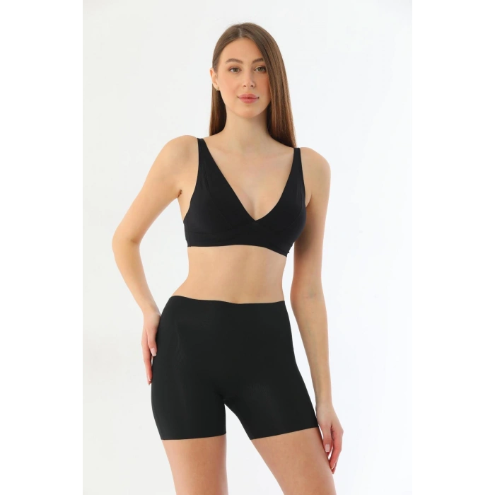 Siyah Lazer Kesim İz Yapmaz Hayalet Boxer