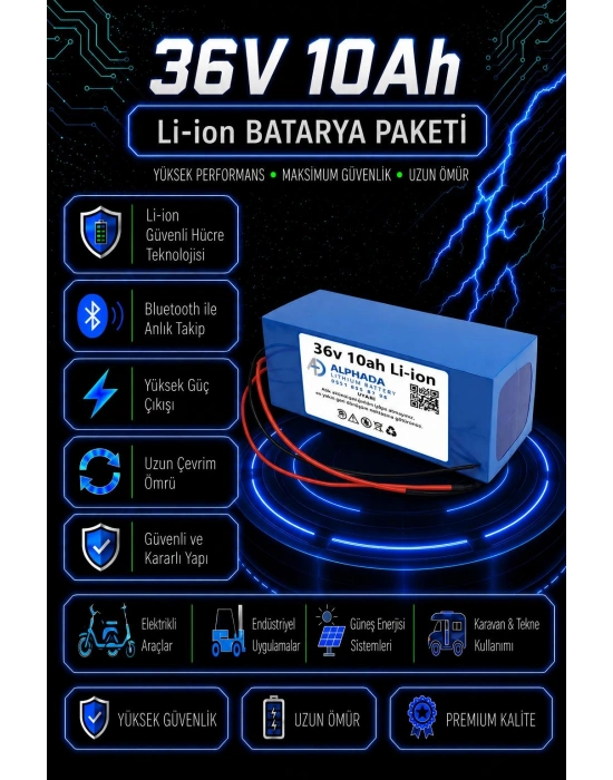 36V 10Ah Li-ion Elektrikli Bisiklet Bataryası