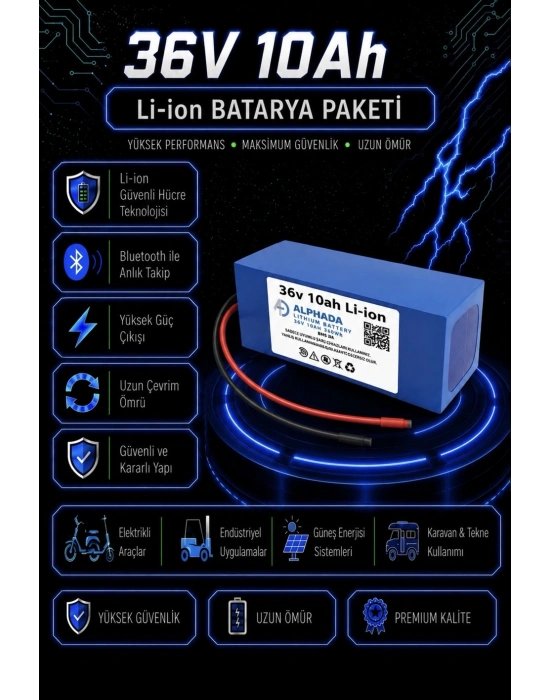 36V 10Ah Li-ion Elektrikli Bisiklet Bataryası