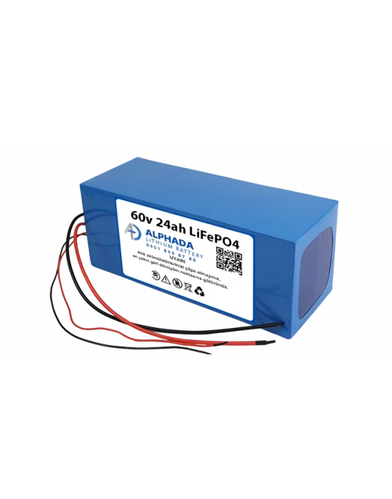 60V 24Ah Akıllı Bluetooth BMSli LiFePO4 Elektrikli Motosiklet Aküsü