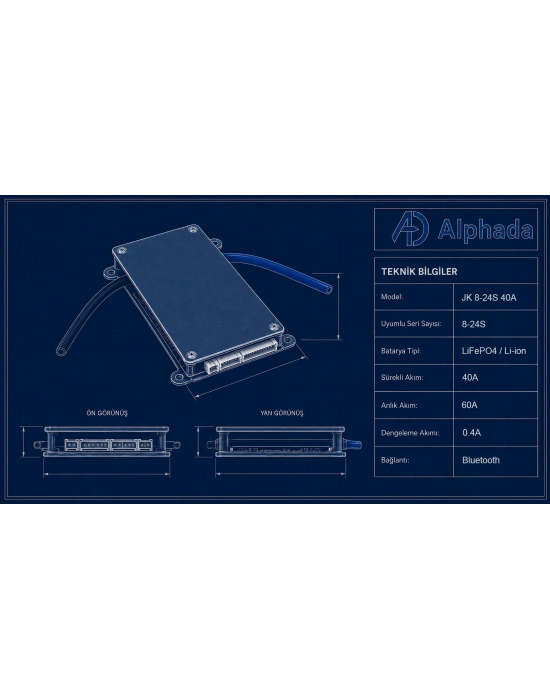 JK Smart 8-24S 40A Bluetooth Akıllı BMS