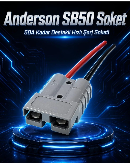 Anderson SB50 Soket 50A Hızlı Şarj Bağlantı Konnektörü