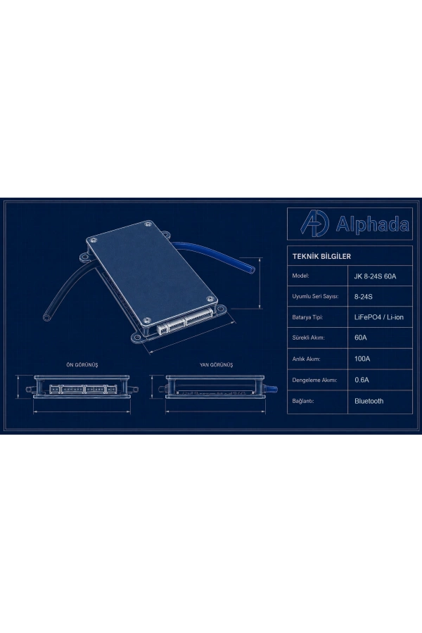 JK Smart 8-24S 60A Bluetooth Akıllı BMS