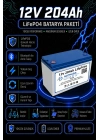 12V 204Ah Akıllı Bluetooth BMSli LiFePO4 Karavan Aküsü