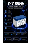 24V 102Ah Akıllı Bluetooth BMSli LiFePO4 Solar Akü