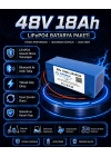 48V 18Ah Akıllı Bluetooth BMSli LiFePO4 Elektrikli Motosiklet Aküsü