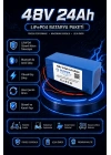 48V 24Ah Akıllı Bluetooth BMSli LiFePO4 Elektrikli Motosiklet Aküsü