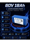 60V 18Ah Akıllı Bluetooth BMSli LiFePO4 Elektrikli Motosiklet Aküsü