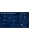 60V 36Ah Akıllı Bluetooth BMSli LiFePO4 Elektrikli Motosiklet Aküsü