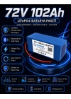 72V 102Ah Akıllı Bluetooth BMSli LiFePO4 Elektrikli Otomobil Aküsü